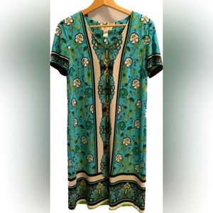London Times Blue Foral Shift Dress